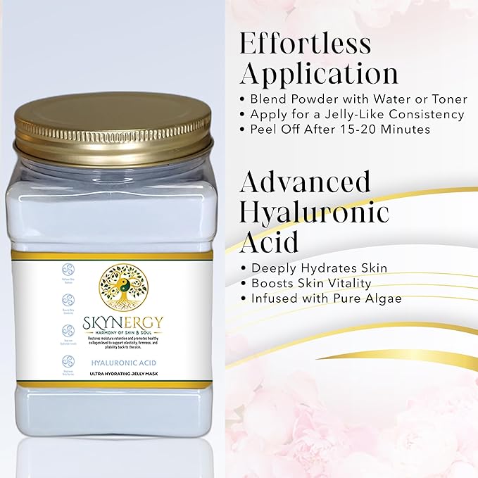 Hyaluronic Acid Jelly Mask - Professional Grade HydroGlo facials professional Peel Off Face Mask for Skin Hydration, Radiance, Reduced Fine Lines, and Pigmentation | 30 fl oz