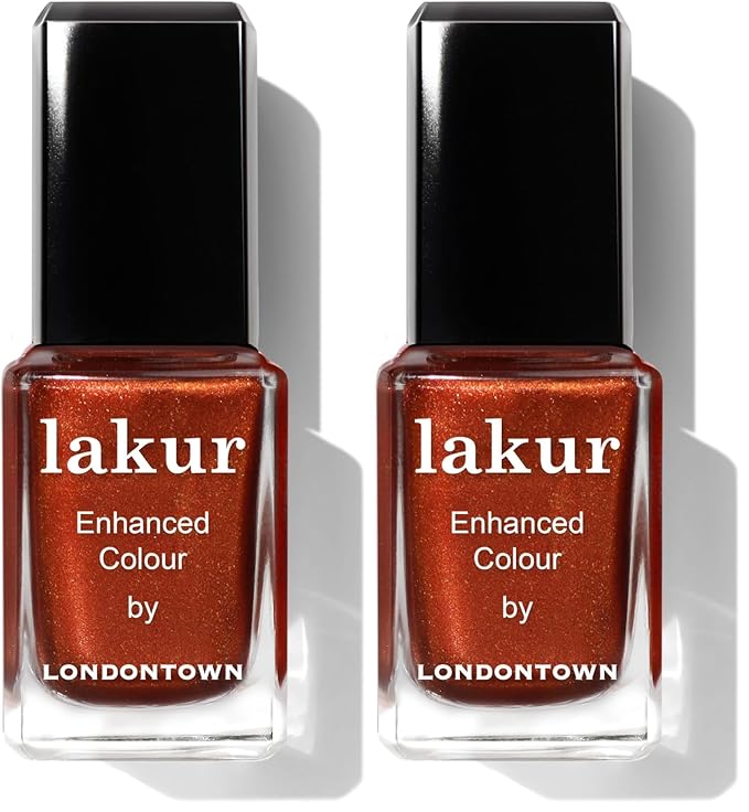 LONDONTOWN Brassy Copper Glossy Nail Polish, Posh Forever lakur, Vegan Chip-Resistant Long-Lasting Nail Lacquer, 0.40 fl oz (Pack of 2)