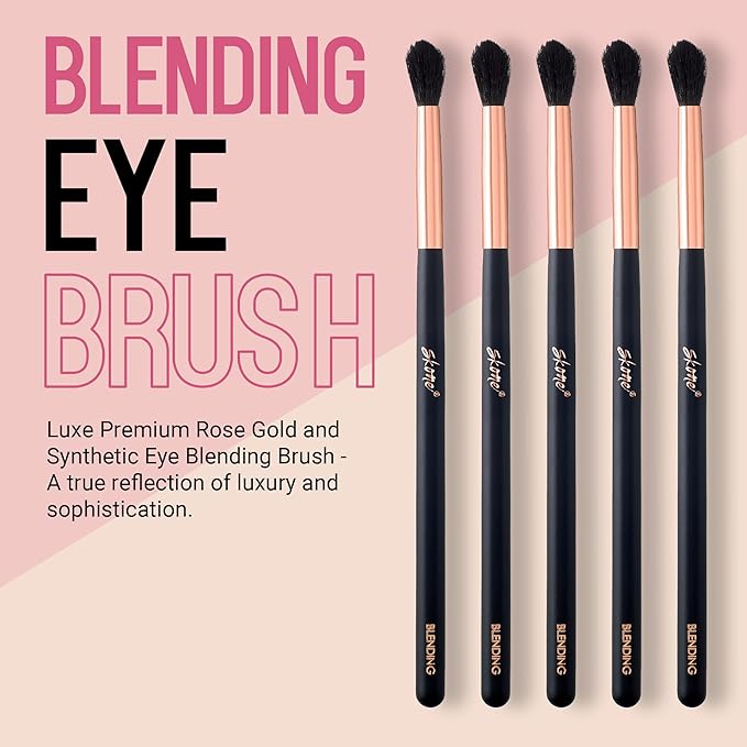 Skone Cosmetics Blending Eye Brush - Synthetic Eye Blending Brush - Professional Grade Nylon Blending Brush Used To Blend Eye Shadow Edges and Fine Lines - Blending Brush For Makeup Eyeshadow