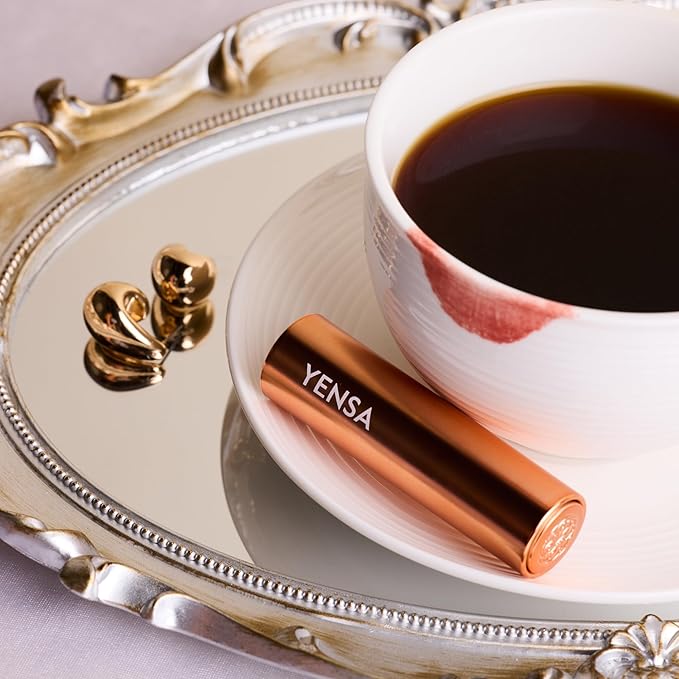 YENSA Vibrant Silk Hydrating Lip Stick - Long Lasting Lipstick with Hyaluronic Acid, Vitamin E & Super Oils - High Pigment Color & Semi Glossy Finish - Moisturizing Formula - Fire (0.12 oz)