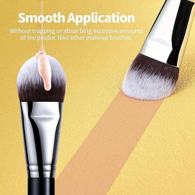 EIGSHOW Flat Foundation Brush, Large Face Makeup Brush with Soft Dense Synthetic Bristles for Blending Liquid Cream Powder (F628)