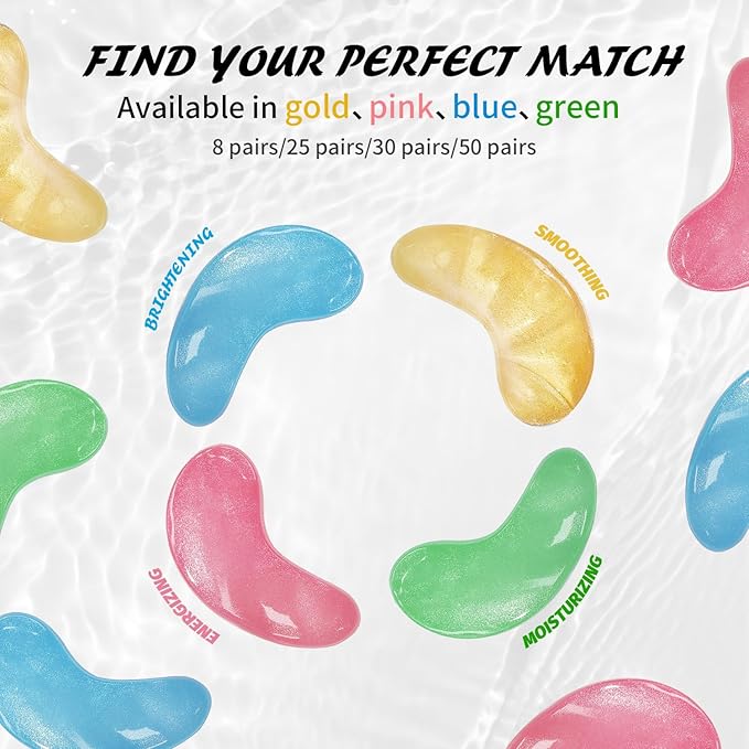 Under Eye Patches (8 Pairs), Caffeine Eye Masks for Dark Circles Puffy Eyes Undereye Bags, Collagen Eye Patches for Wrinkles and Puffiness, Skin Care Gift for Her