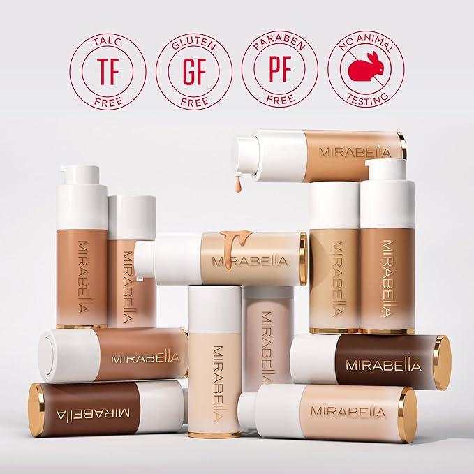 MIRABELLA - Invincible for All HD Liquid Foundation, Moisturizing Face Products for All Skin Types, Full-Coverage Lightweight Foundation Makeup, Moisturizing & Hydrating Beauty Care, Medium M140