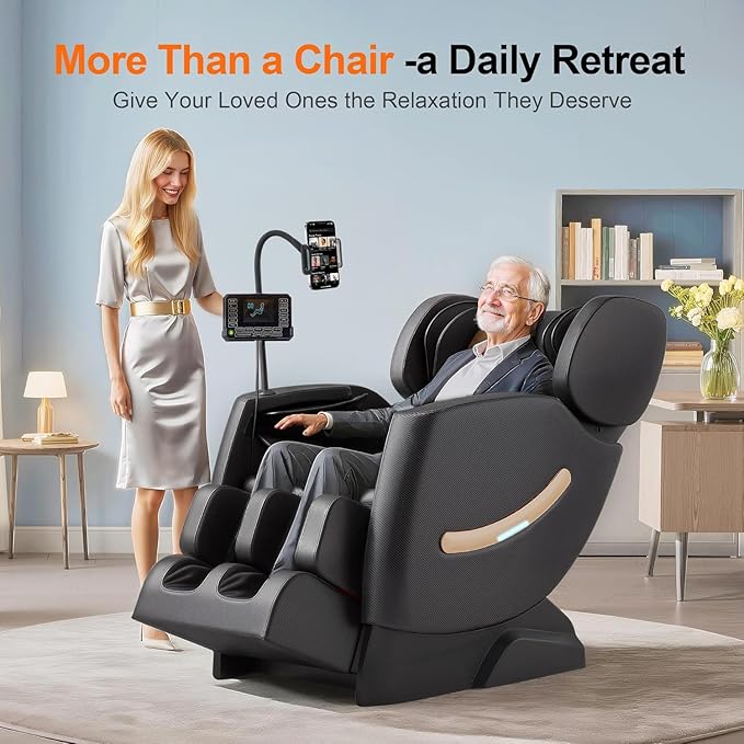 Massage chair full body, Zero Gravity Massage Chair with 10 Fixed Rollers, Shiatsu Massage Recliner Chair 2025, 6 Auto Mode, Airbags, Heating, Touch Screen Controller, Pain Relief Deep Tissue