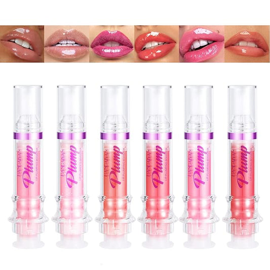6pcs Lip Plumping Booster Gloss Set, Lips