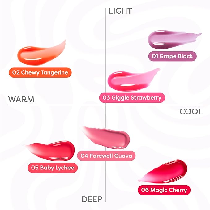 COLORGRAM FRUITY GLASS GLOSS 02 CHEWY TANGERINE | Non-Sticky Glossy Lip Tint with Glass-Like Shine | Long-Lasting Hydrating Lip Gloss for Smooth & Plump Lips
