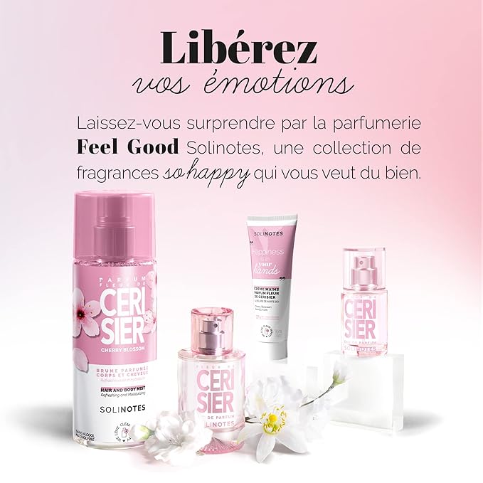 SOLINOTES Cherry Blossom Perfume for Women - Eau De Parfum | Delicate Floral and Soothing Scent - Made in France - Vegan - 1.7 fl.oz