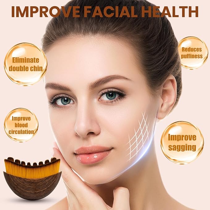 2pcs Lymphatic Contour Face Brush, Lymphatic Drainage Brush, Dry Brushing Face Brush, Lymphatic Drainage Massager for Face, Designed for The Face Gentle Enough for Daily Use（2pcs）