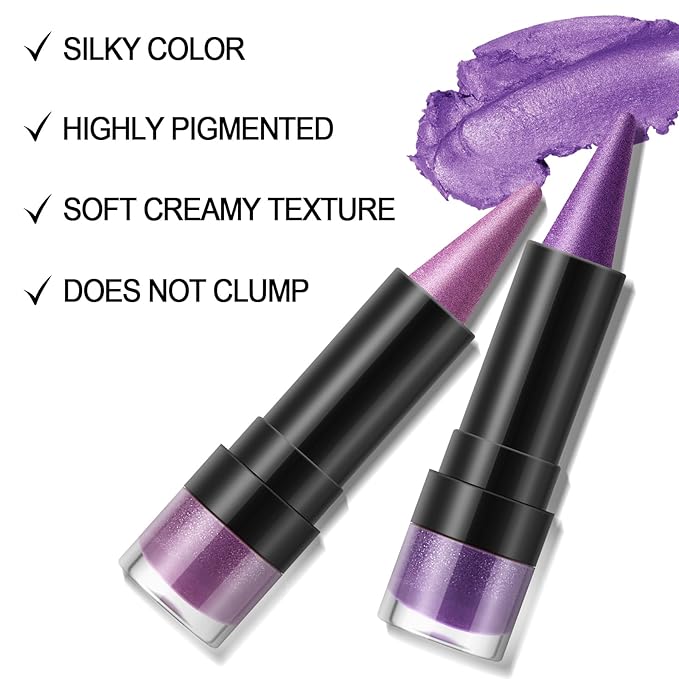 Boobeen Color Eyeliner Pencil, Metallic Glitter Eyeliner Gel, 4 in 1 Eye Makeup Stick-Eye Lip Liner, Eyeshadow, Waterproof, For Bold Glamour Makeup