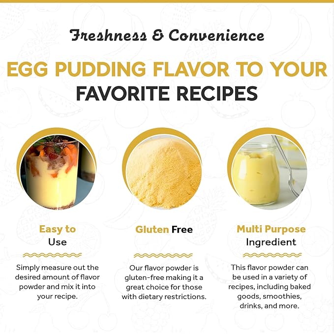 Fanale Premium Egg Pudding Bubble Tea Flavoring Powder | Perfect for Baking, Smoothies, Desserts and Drinks | Instant Flavoring Powder for Boba Milk Tea - 2.2 Pounds (Pack of 1)