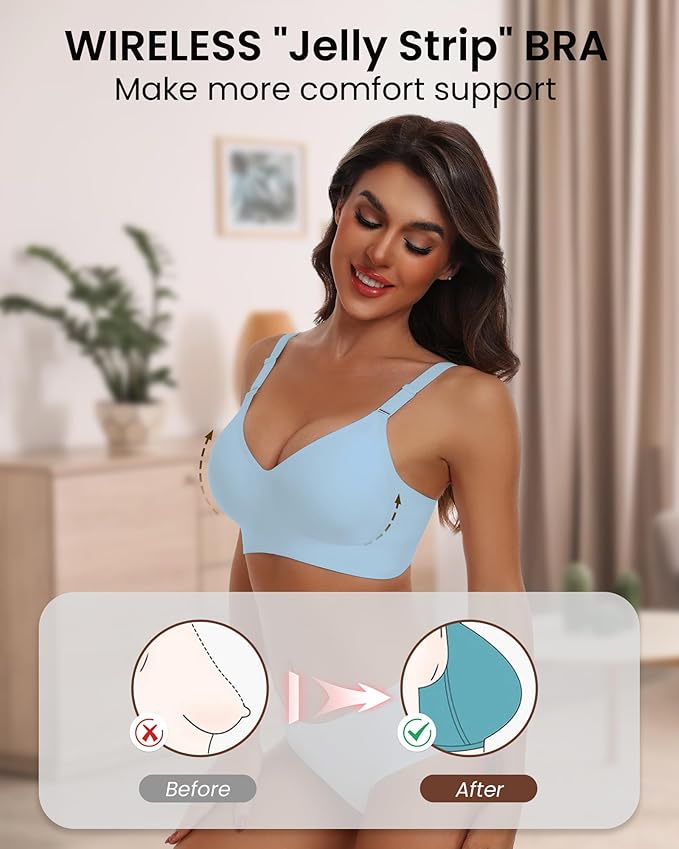 HORISUN Comfortable Seamless Full Coverage Bra for Women Wireless Bras with Soft Support Regular and Plus Size