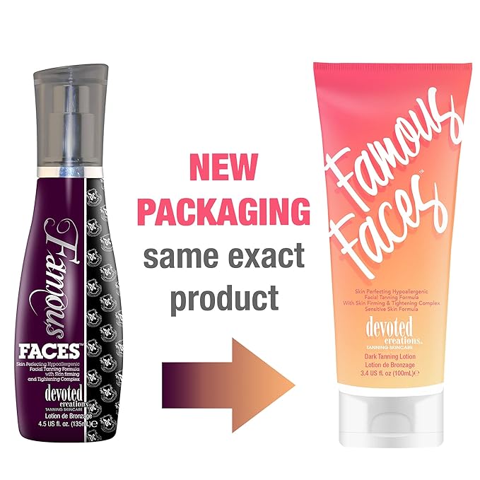 Devoted Creations Famous Faces Skin Perfecting Hypoallergenic Facial Tanning Lotion, 3.4 Fl. Oz.