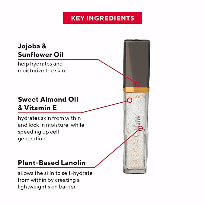 Mirabella Glow Duo, LED Lit Lip Gloss & Hyaluronic Pressed Powder Gift Set - Universal Pressed Powder with LED Light & Mirror - Talc-Free, Paraben & Gluten Free