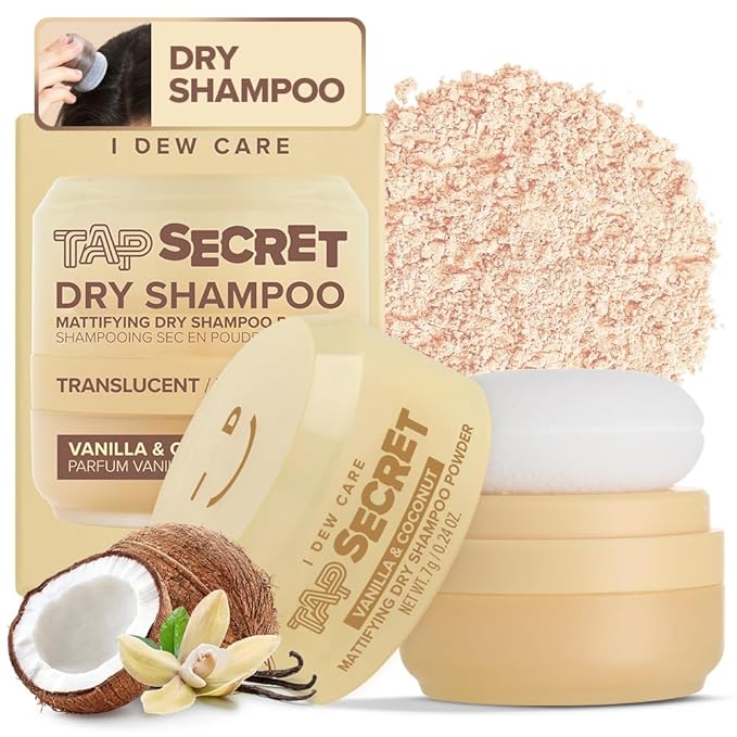 I DEW CARE Brush and Tap to Refresh Set - Tap Secret Vanilla & Coconut + Detangling Brush with Mirror