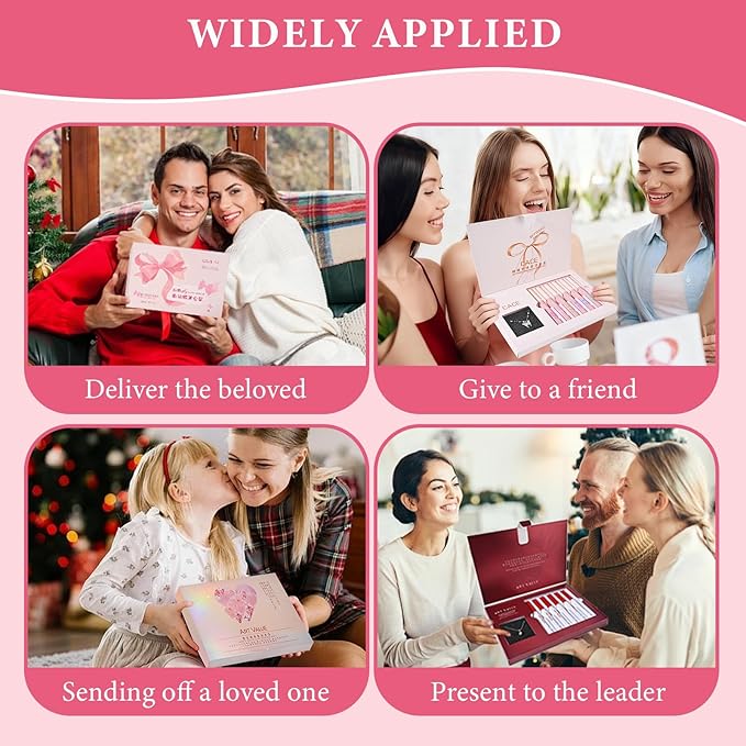 Makeup Set for Women, Lipstick Gift Box Set Include 6Pcs Matte Liquid Lipstick and a Butterfly Necklace, Easy to Match with Different Makeup looks, Christmas Makeup Set Gift for Girls-01