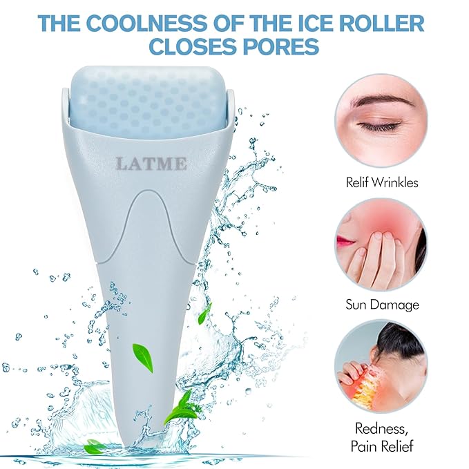 Ice Roller for Face Eyes,Womens Gifts,Face Massager Roller Puffiness Migraine Pain Relief and Minor Injury (Smoggy Blue)