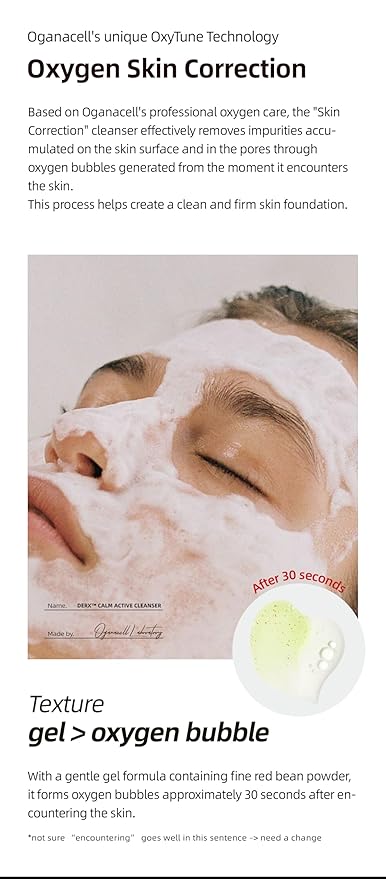 DERX Facial Cleanser for Sensitive & Oily Skin – Calm Cleansing Foam with Plant Tannin, Redness Relief & Oil Control, Oxygen Bubble Technology, Korea Skincare (120ml/4.05 fl.oz.)