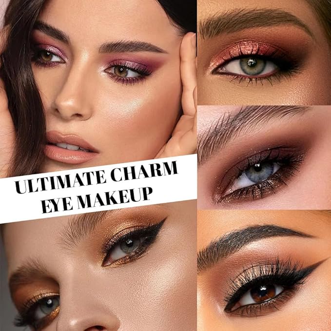 12 Colors Matte Shimmer Pressed Eye Shadow Palette - Beige Apricot Nude Brown Cocoa Black, Shimmer Plum Purple Bronze Gold Champagne, Blendable Long-Lasting,for Women Professional Makeup Looks