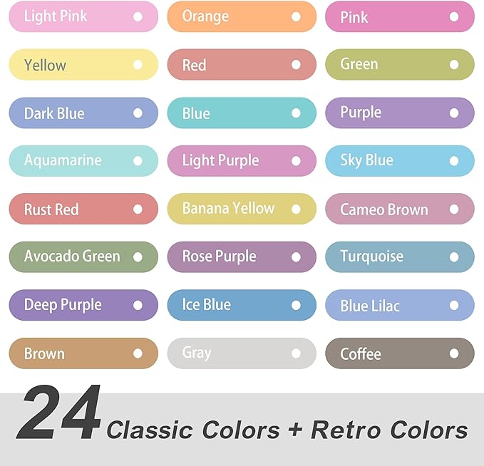 Highlighters Assorted Colors,24 Unique Retro Colors, Pastel Highlighters, Quick Dry Dual tip and Fine Tip No Bleed Highlighter Markers for Bible Journals Planners Books Notes