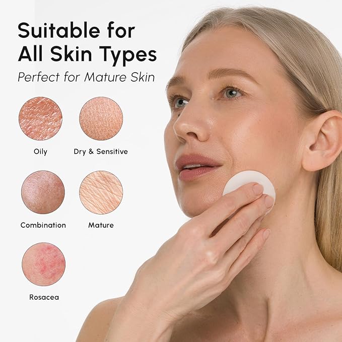 MAREE Glycolic Acid Pads - Toner Pads for Face Cleansing - Exfoliating Pad with Tea Tree Oil, Salicylic Acid & Vitamins E, B3, B5 - Acne Clearing, Skin Pore Resurfacing & Radiance Device - 50 Count