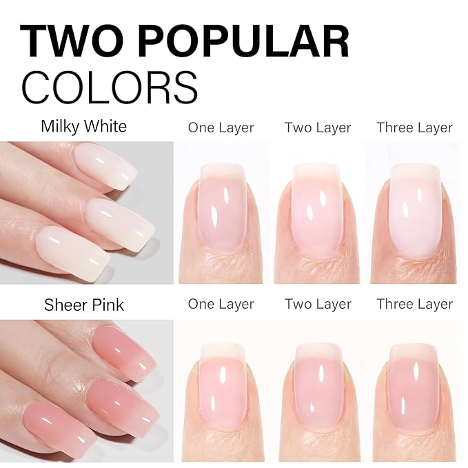 AILLSA Gel Nail Kit Short Square Nail Tips 240pcs with 2 In 1 Nail Glue Base Coat and Nail Dehydrator, Gel Manicure Full Nail Kit with Nail Lamp Top Coat for Starters Home Salon