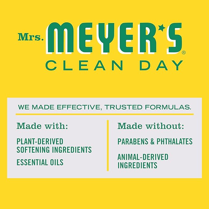 MRS. MEYER'S CLEAN DAY Dryer Sheets, Fabric Softener, Reduces Static, Infused with Essential Oils, Honeysuckle, 80 Count