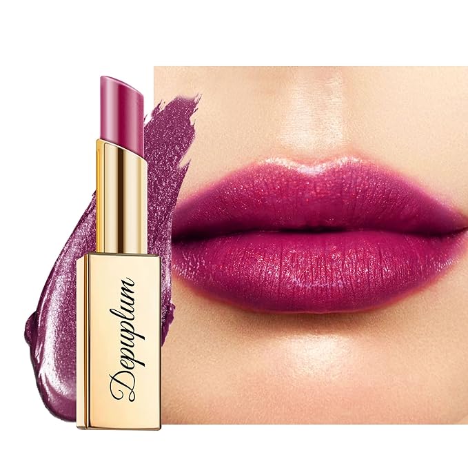 Mulberry Lipstick Moisturizing for Women Shimmer Tinted Lip Balm Hydrating Nourishing Dark Purple Lip Gloss Vegan& Cruelty Free Lip Makeup, ZG109 Emotion