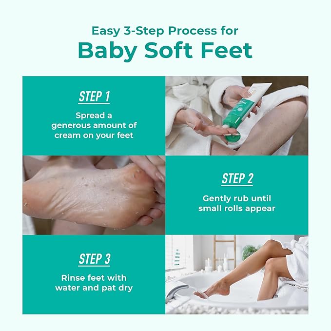 EZ Foot Care Cream - Advanced Exfoliating Urea Foot Cream for Dry Cracked Heels and Feet | 14 Natural Ingredients | Repairs, Hydrates and Smoothens Dry Cracked Feet - 100ml /3.38 fl. oz