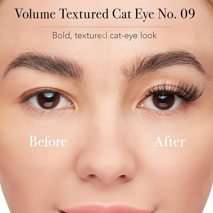 Pro Lash SoftWear Starter Lash Clusters Kit - Seamless, Lightweight Lashes - 7-Day - 3 Sets of False Eyelashes Plus Adhesive, Remover, Tweezers - Volume Textured Cat Eye No. 09 Black