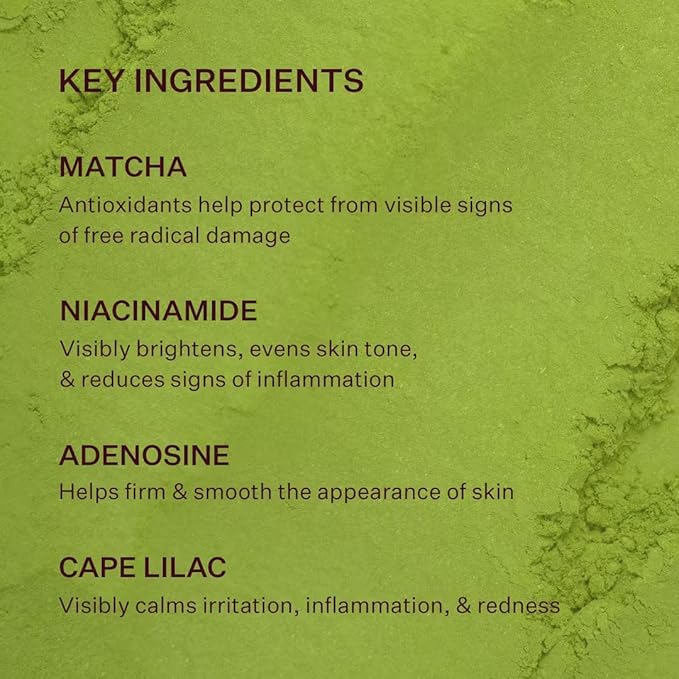 Peach & Lily - Matcha Pudding Antioxidant Cream (3.38 ounces) - Face Moisturizer Cream - Protect & Hydrate Skin - Green Tea, Vitamin B3, Niacinamide - Self Care - Vegan, Cruelty Free - Korean Skincare