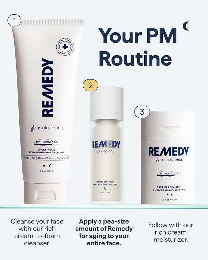 Remedy for Healthy Aging - Retinaldehyde, Resveratrol, Glycolic Acid, Argireline, Ferulic Acid, Matrixyl 3000 - Anti-Aging Treatment for Wrinkles, Uneven Texture & Tone - By Dermatologist Dr. Shah