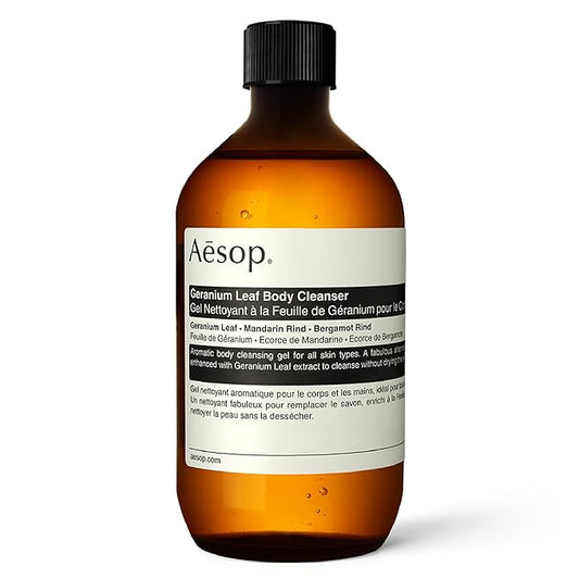 Aesop Geranium Leaf Body Cleanser Refill | Invigorating Gentle Cleansing Gel | Green, Citrus, Fresh | 16.9 fl oz