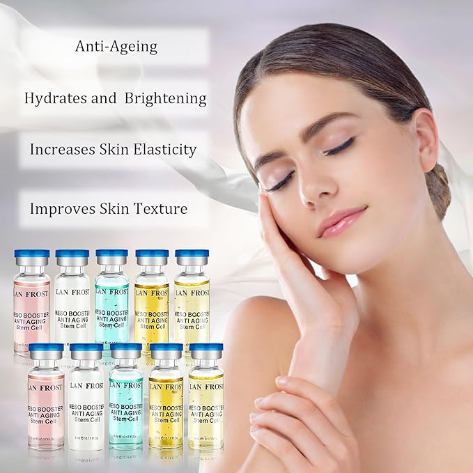 BB Facial Glow Serum Starter Kit Anti-Aging Hydration Serum Skincare Set, 10 vials Hydration Acid Ampoule Essence Intensive Treatment Booster Kit