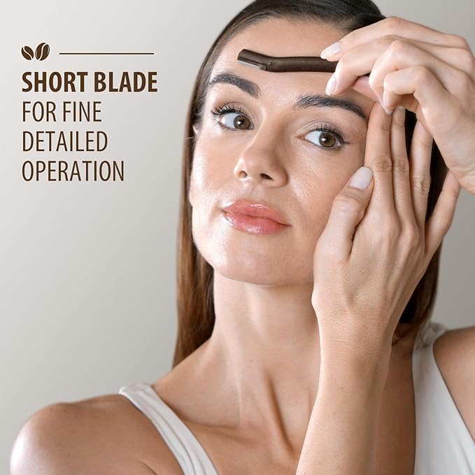 SINAHET Dermaplane Razor for Face, (3 Count) Professional Dermaplaning Tool with Coffee Grounds Based Handle, Facial and Eyebrow Hair Removal