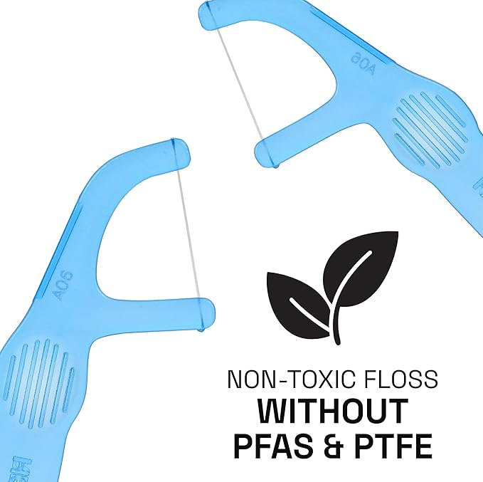 REACH Dental Floss Picks, Mint, Plaque Remover for Teeth, for Hard to Reach Areas, Easy Grip Handle, Comfortable Multi-Use Flosser for Adults, Oral Care, PFAS Free, 90 Count