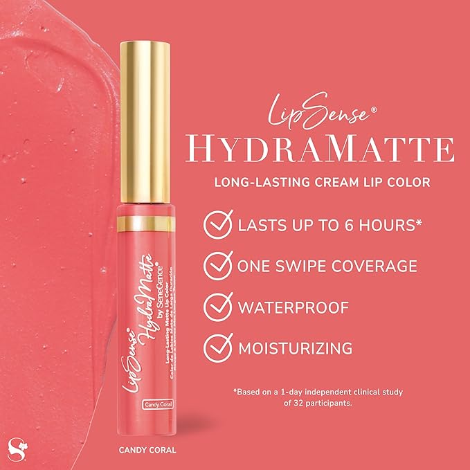 SeneGence LipSense HydraMatte Long-Lasting Liquid Lipstick – Up to 6-Hour Wear. Waterproof. Transfer-Proof Cream-to-Matte. Hydrating. Vegan. Alcohol-Free.