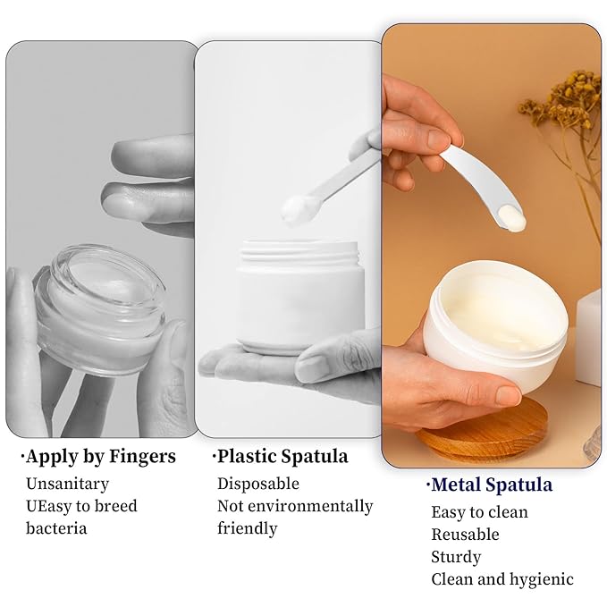 2Pcs Mini Metal Cosmetic Spatulas, Skincare SpatulaMixing and Sampling Makeup Beauty Tools for Skin Care Creams, Eye Cream, Essences Beauty Accessories(2PCS)