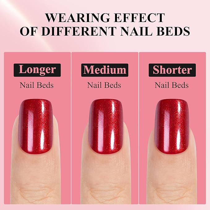 Press on Nails Short, Jofay Fashion 160Pcs Red Glitter Press On Nails Round, Bright Red Acrylic Fake Nails, Reusable Glue on Nails for Women, Salon Quality, Valentines Nails