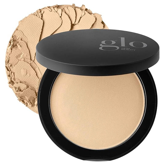 Glo Skin Beauty Pressed Base Powder Foundation Makeup (Golden Medium) - Flawless Coverage for a Radiant Natural, Second-Skin Finish