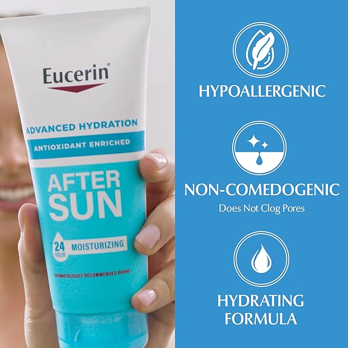 Eucerin Advanced Hydration Skin Care Set, Advanced Hydration Sunscreen Lotion SPF 30, 5 Fl Oz Tube + Advanced Hydration After Sun Lotion, After Sun Care for Dry, Sun-Stressed Skin, 6.8 Fl Oz Tube