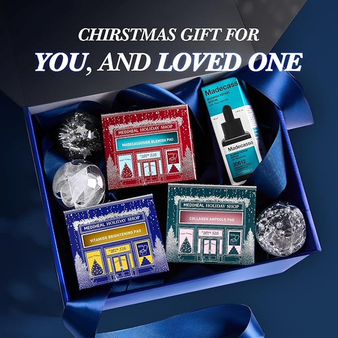 MEDIHEAL Toner Pads [Collagen] Ampoule - Holiday Gift Edition - Skin Firming & Restore Elasticity & Deep Hydration - Tighten Wrinkles & Lines - Vegan Moisturizing Fabric (100 Count)