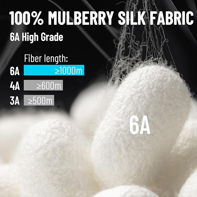 100% Mulberry Silk Sleep Mask, Large Eye Cover for Sleeping, Comfortable and Pressure-Free Sleeping Masks for Women Men, Completely Blackout (Black)