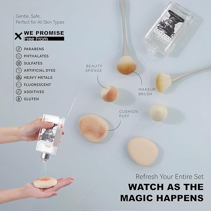 Electric Makeup Brush Cleaner Bundle with Tea Tree Oil Cleaner 25.36 fl.oz