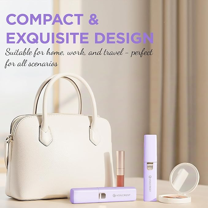 Rechargeable Facial Hair Remover for Women: 2 in 1 Electric Eyebrow and Facial Hair Remover - Suitable for Middle-aged Women’s Eyebrow, Chin, and Cheek Trimming - with Built-in LED Light(Purple)