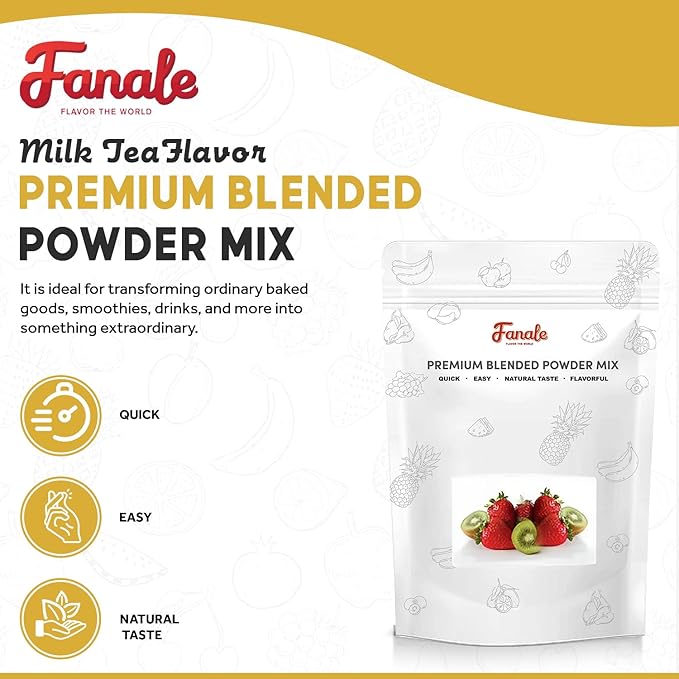 Fanale Premium Milk Tea Flavoring Powder | Perfect for Baking, Smoothies, Desserts and Drinks | Instant Flavoring Powder for Boba Milk Tea - 2.2 Pounds (Pack of 20)