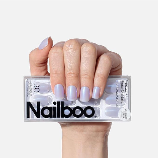 Nailboo Press On Nails, Salon-Quality Reusable Fake Nails for Fast DIY Manicure with Strong Hold Nail Glue for Press Ons, Nail File, & Alcohol Prep Pads, Dreamcatcher