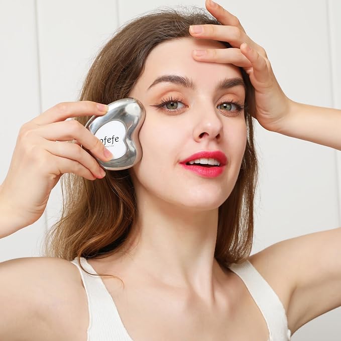 pfefe Stainless Steel Cryo Gua Sha - Gua Sha Facial Beauty Tools - Metal Skin Care Gua Sha for Body SPA Face Neck Eye