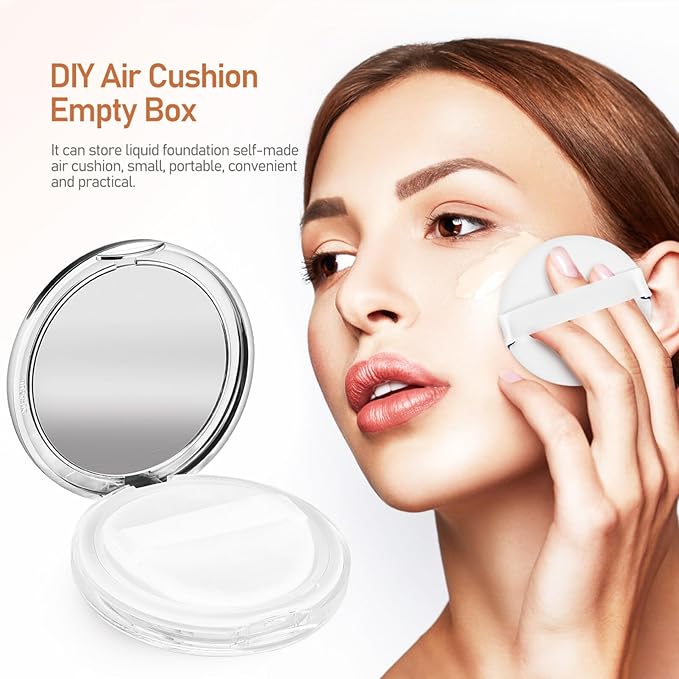 Beaupretty 2 Pieces Loose Powder Container with Puff Loose Powder Compact Case Empty Powder Case Reusable Plastic Empty Powder Case with Mirror (0.1/0.7 oz)