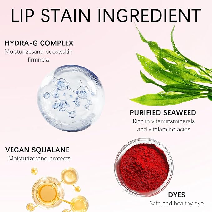 QueenDiary Lip tint Peel Off Lip Stain，Lip Stain Waterproof， Lip Tattoo Peel Off with Matte Finish, Long Lasting, Transfer-proof, Highly Pigmented Color (Crush Stain)