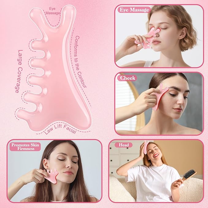 2Pcs Hair Massager Scalp,Resin Head Massager Scalp Gua Sha Tool Head Stress Relief Tools for Face,Body